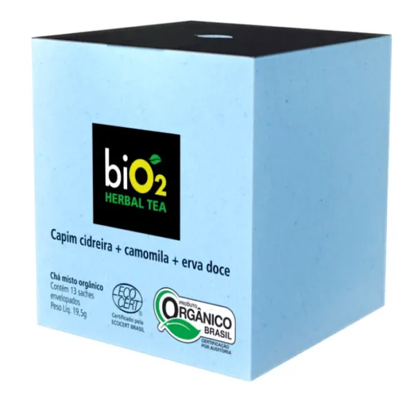 BiO2 herbal tea Capim cidreira, camomila e erva doce 13 sachês 19g