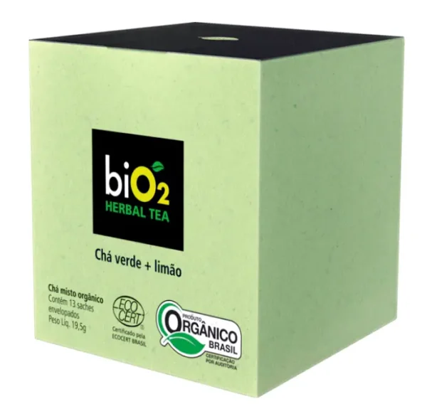 BiO2 herbal tea chá verde e limão 13 sachês 19g